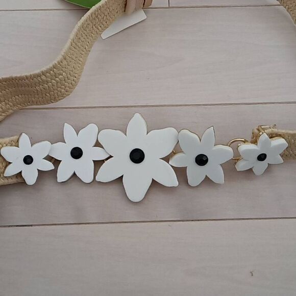 Kate Spade Women\'s Natural Fresh 28mm Flower Weave Belt Tan main image 5